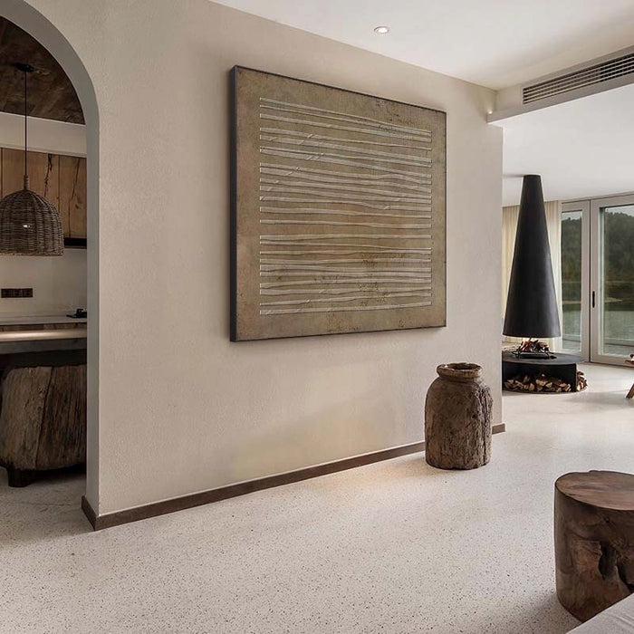 Wabi-sabi Brown Abstract Wall Art Large 3D Texture Canvas Art Modern Minimalist Wall Art