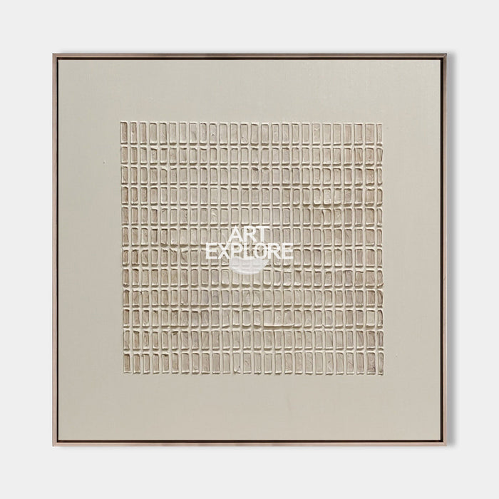 3D Minimalist Modern Beige Abstract Wall Art Large Canvas Art Wabi-sabi Minimalist Plaster Art For Sale