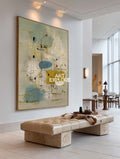 Vertical Sage Green Wabi-Sabi Canvas Art Handmade Textured Oil Painting | ArtExplore
