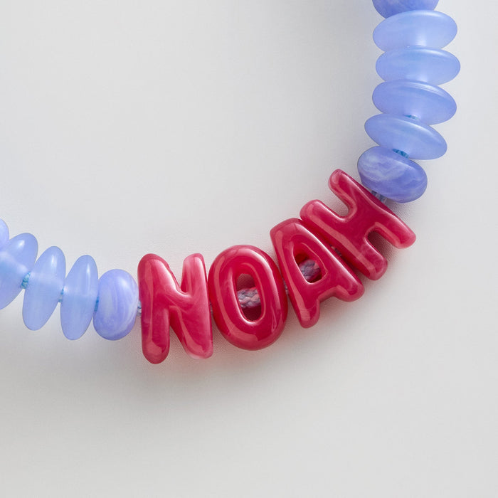 Wear Everywhere Waterproof Custom Bracelet - Blue Lace Agate/Fuchsia