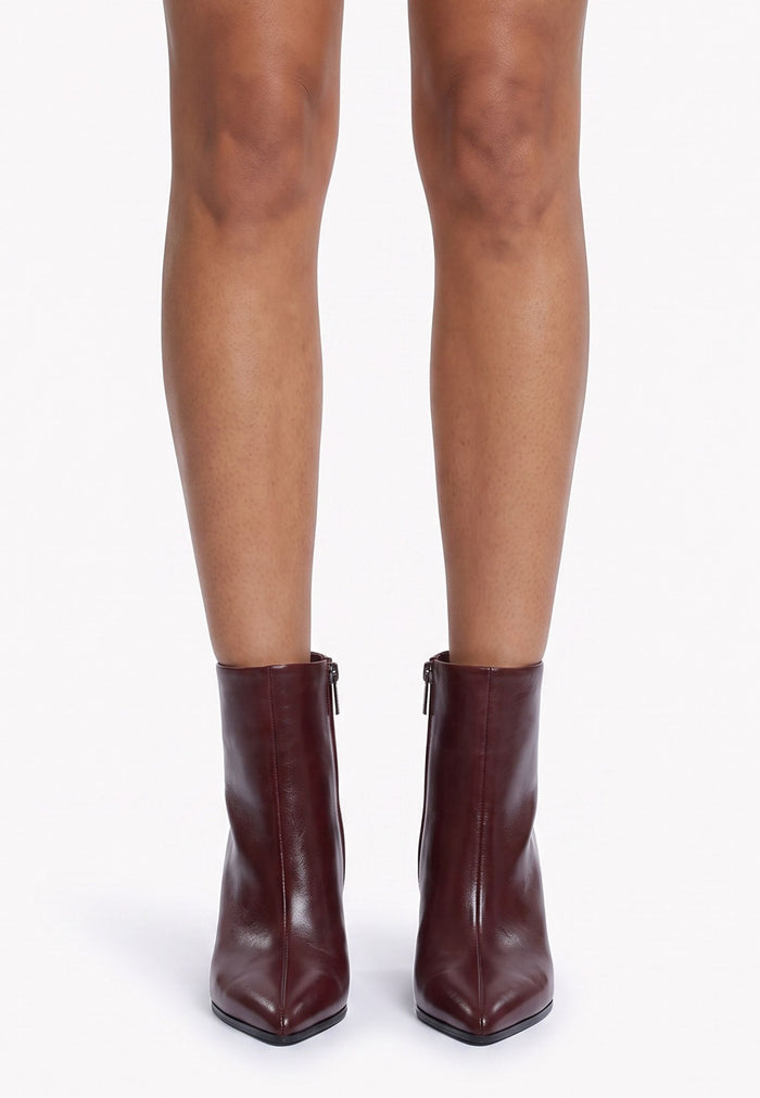 Wedge Heel Ankle Boots - Bordeaux