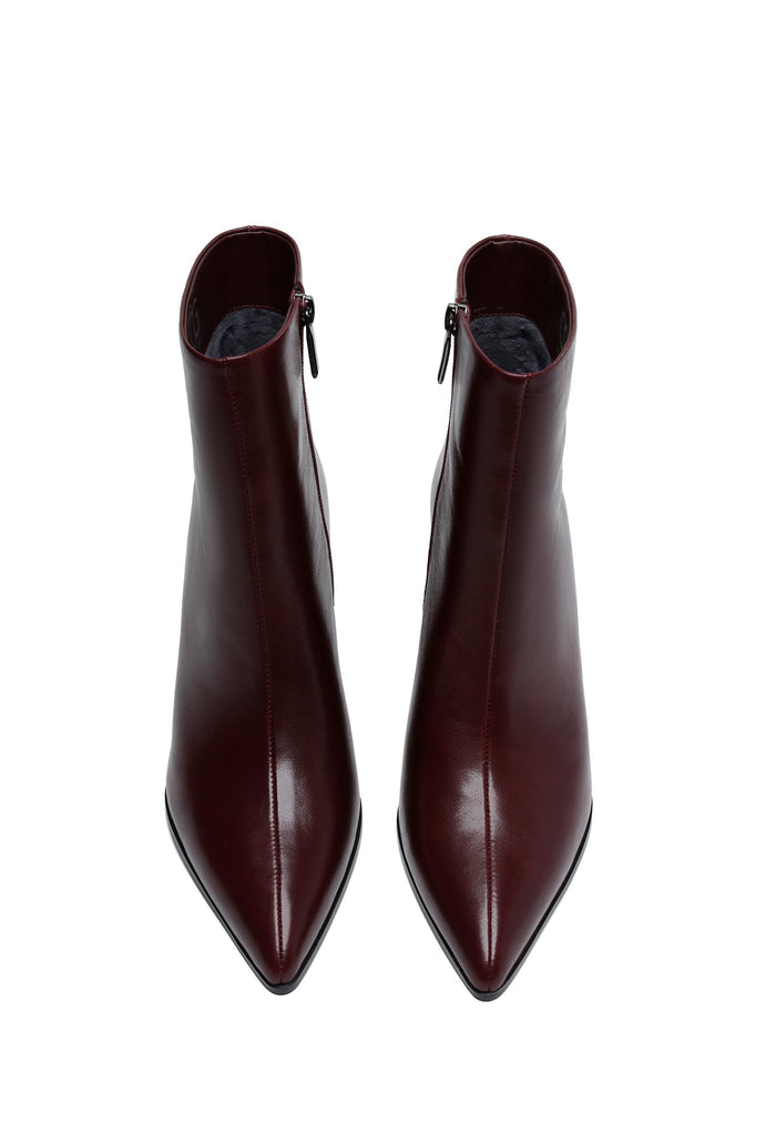 Wedge Heel Ankle Boots - Bordeaux