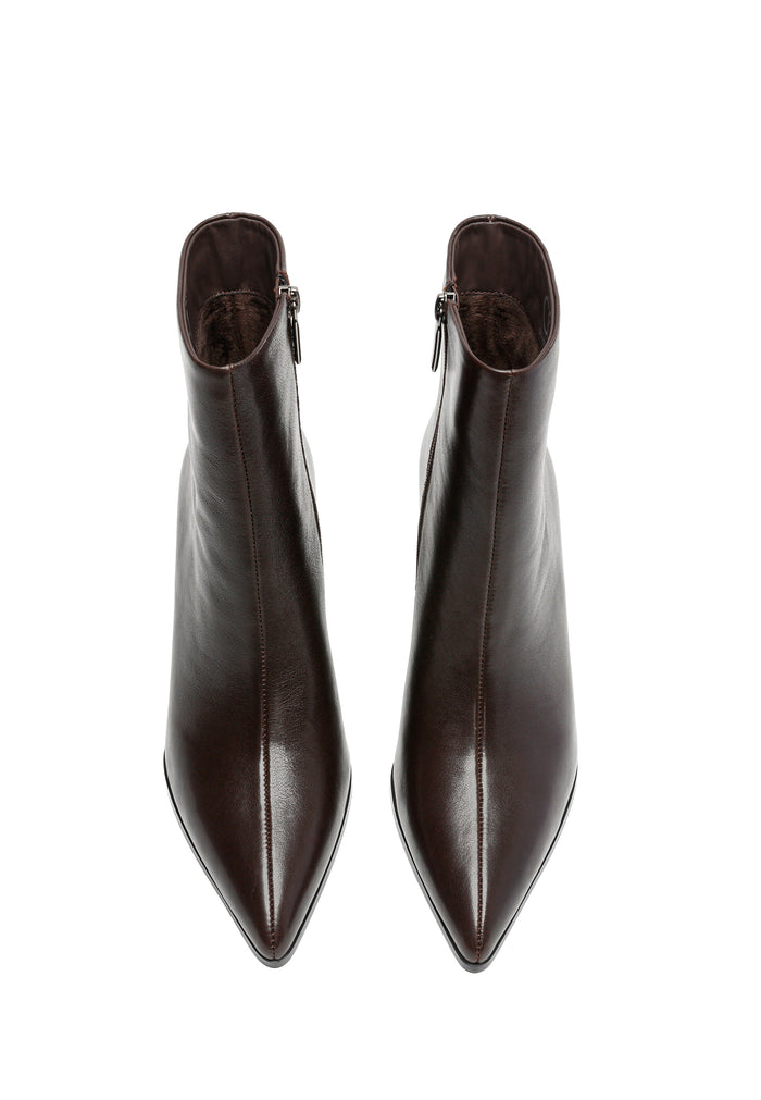 Wedge Heel Ankle Boots - Brown