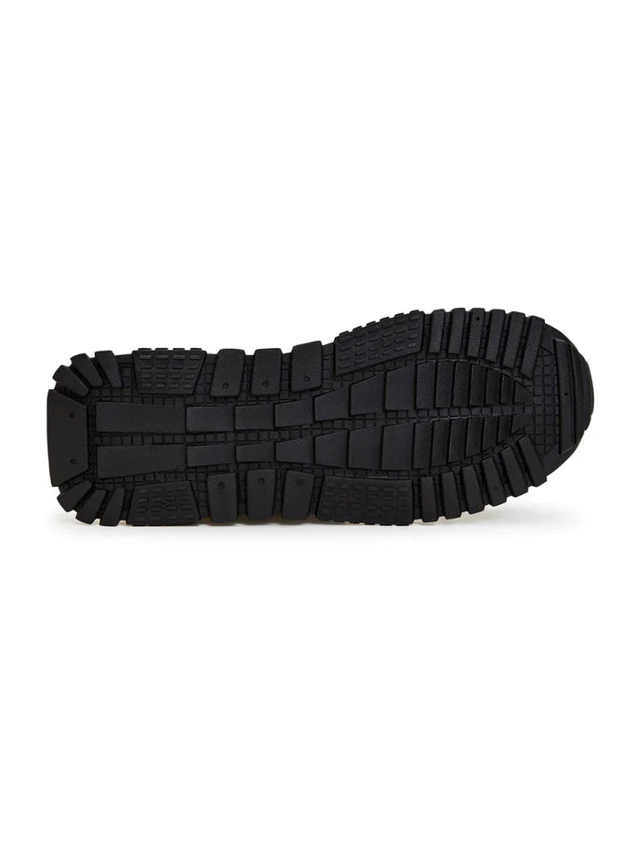 A stylish pair of black ankle sneaker boots, perfect for winter fashion and keeping your feet warm in cold weather.