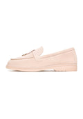 A pair of stylish beige Aemilia loafers, the perfect women's winter shoes for cold weather, featuring a cozy and chic design.