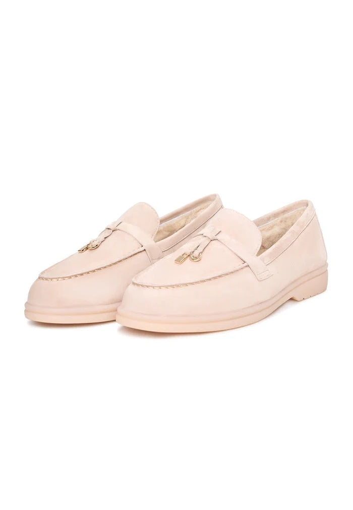 Stay chic and cozy this winter with these beige Aemilia loafers, the perfect cold weather footwear for women.