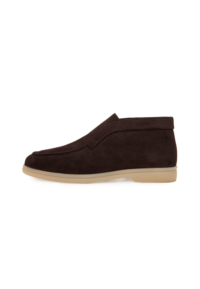 Wool Step High Loafers - Brown