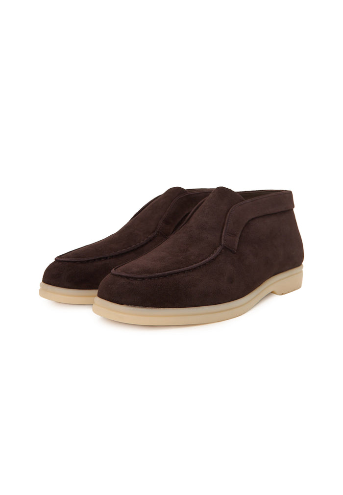 Wool Step High Loafers - Brown