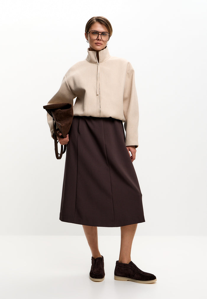 Wool Step High Loafers - Brown