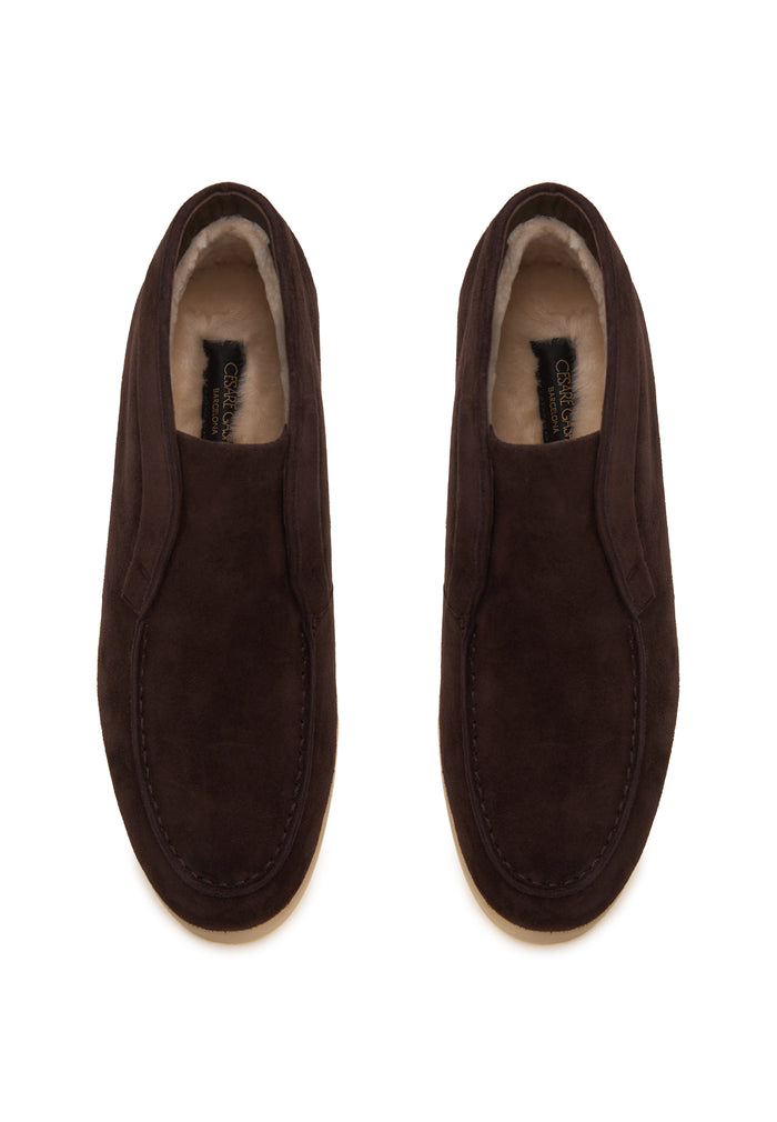 Wool Step High Loafers - Brown