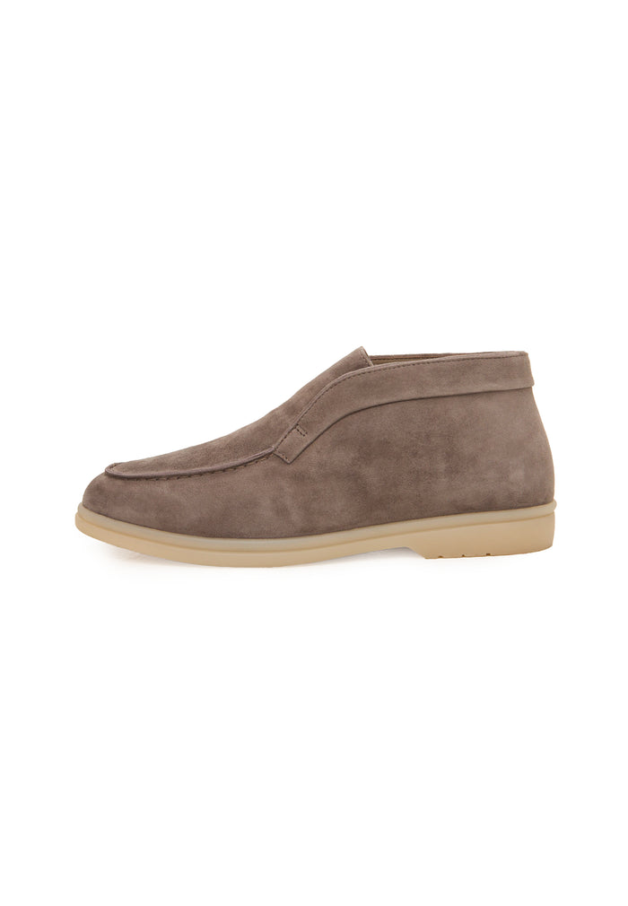 Wool Step High Loafers - Dark Beige