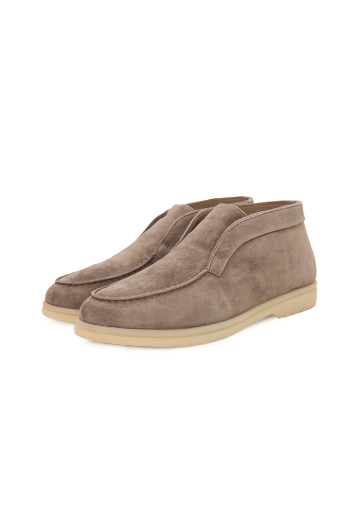 Wool Step High Loafers - Dark Beige