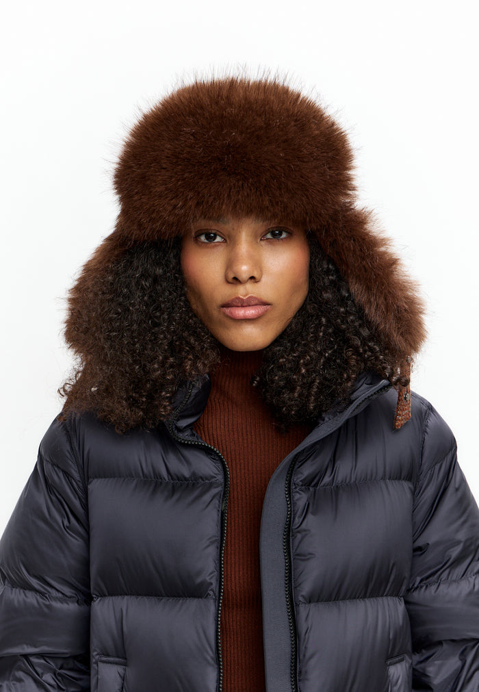 Wool Trapper Hat - Brown
