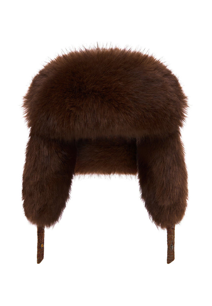 Wool Trapper Hat - Brown