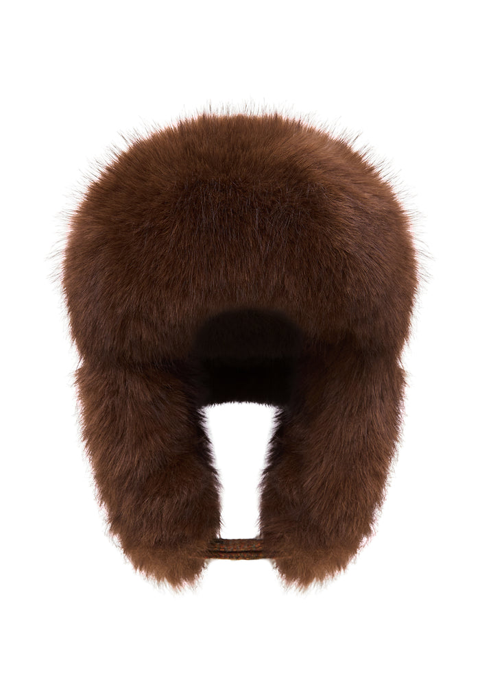 Wool Trapper Hat - Brown