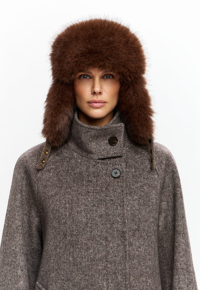 Wool Trapper Hat - Light Brown