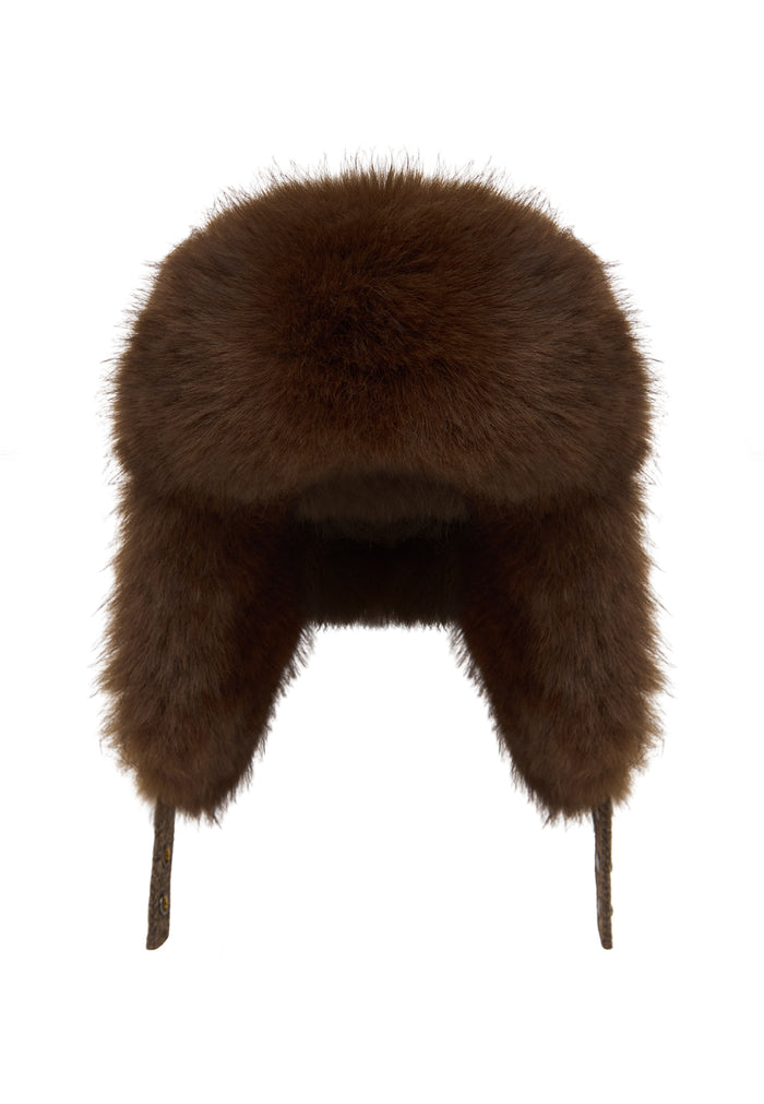 Wool Trapper Hat - Light Brown