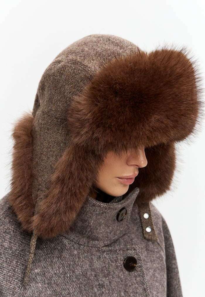 Wool Trapper Hat - Light Brown