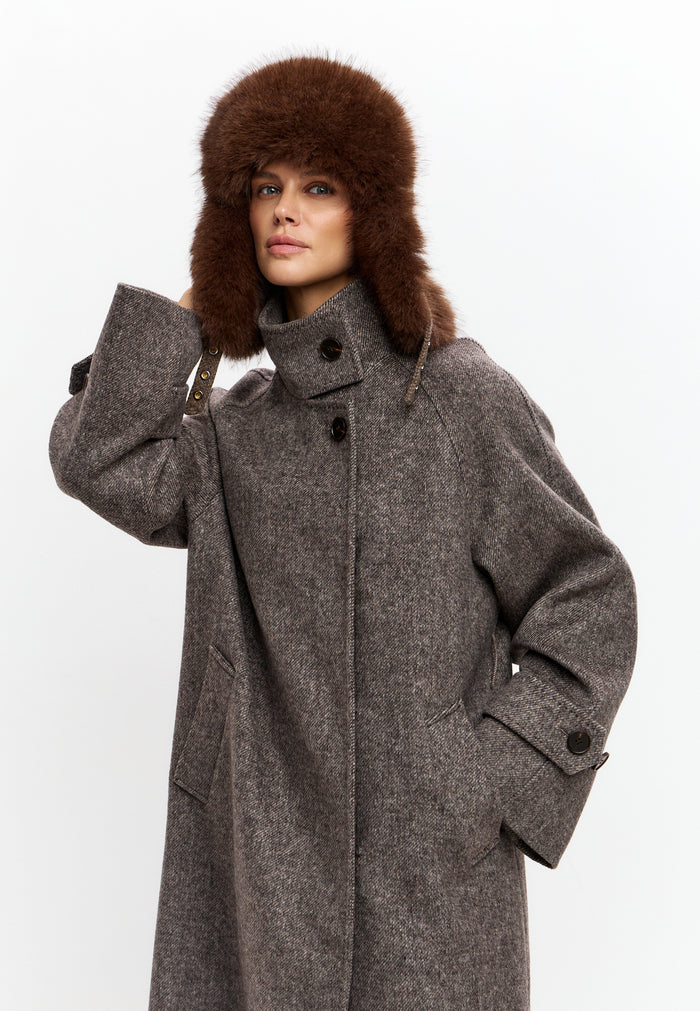 Wool Trapper Hat - Light Brown