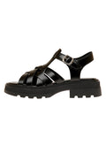 Woven Leather Platform Sandals – Black