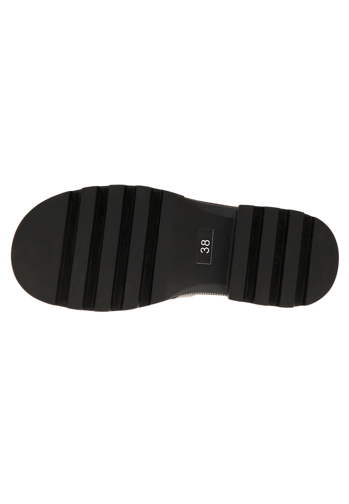 Woven Leather Platform Sandals – Black